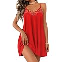 Ekouaer Sexy Night Gowns Lace Nightgowns for Women Sleeveless Sleepwear