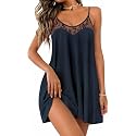 Ekouaer Sexy Night Gowns Lace Nightgowns for Women Sleeveless Sleepwear