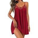 Ekouaer Sexy Night Gowns Lace Nightgowns for Women Sleeveless Sleepwear
