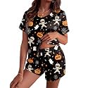 Ekouaer Silk Pajama for Women Short Sleeve Satin Pj Set Two Piece XS-XXL