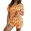 Ekouaer Silk Pajama for Women Short Sleeve Satin Pj Set Two Piece XS-XXL