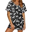 Ekouaer Silk Pajama for Women Short Sleeve Satin Pj Set Two Piece XS-XXL