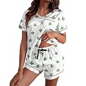 Ekouaer Silk Pajama for Women Short Sleeve Satin Pj Set Two Piece XS-XXL