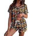 Ekouaer Silk Pajama for Women Short Sleeve Satin Pj Set Two Piece XS-XXL