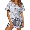 Ekouaer Silk Pajama for Women Short Sleeve Satin Pj Set Two Piece XS-XXL