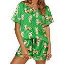Ekouaer Silk Pajama for Women Short Sleeve Satin Pj Set Two Piece XS-XXL