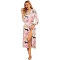 Ekouaer Silk Robes for Women Long Satin Bride Bridesmaid Robe with Pockets