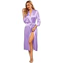 Ekouaer Silk Robes for Women Long Satin Bride Bridesmaid Robe with Pockets