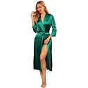 Ekouaer Silk Robes for Women Long Satin Bride Bridesmaid Robe with Pockets