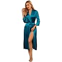 Ekouaer Silk Robes for Women Long Satin Bride Bridesmaid Robe with Pockets