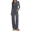 Ekouaer Women's 2 Piece Set 2026 Ruched Side Lounge Set with Pockets
