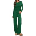 Ekouaer Women's 2 Piece Set 2026 Ruched Side Lounge Set with Pockets
