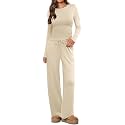 Ekouaer Women's 2 Piece Set 2026 Ruched Side Lounge Set with Pockets