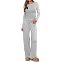 Ekouaer Women's 2 Piece Set 2026 Ruched Side Lounge Set with Pockets