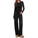 Ekouaer Women's 2 Piece Set 2026 Ruched Side Lounge Set with Pockets