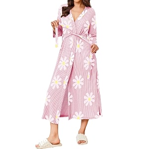 Ekouaer Womens Robe Long Waffle Knit Bathrobe