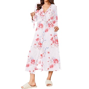 Ekouaer Womens Robe Long Waffle Knit Bathrobe