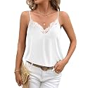 Ekouaer Women's Satin Lace V Neck Camisole Tops Pajama
