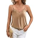 Ekouaer Women's Satin Lace V Neck Camisole Tops Pajama