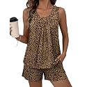 Ekouaer Women Sleeveless Pajama Set Summer Tank Top Pjs 2 Piece Lounge Set