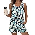 Ekouaer Women Sleeveless Pajama Set Summer Tank Top Pjs 2 Piece Lounge Set