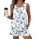 Ekouaer Women Sleeveless Pajama Set Summer Tank Top Pjs 2 Piece Lounge Set