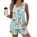 Ekouaer Women Sleeveless Pajama Set Summer Tank Top Pjs 2 Piece Lounge Set