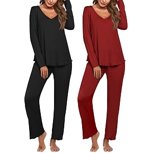 Ekouaer Womens 2 Pack Pajama Set Long