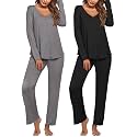 Ekouaer Womens 2 Pack Pajama Set Long
