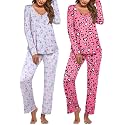 Ekouaer Womens 2 Pack Pajama Set Long