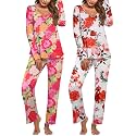 Ekouaer Womens 2 Pack Pajama Set Long