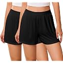 Ekouaer Womens 2 Pack Pajama Shorts 2026 Comfy Elastic Waist Sleep Shorts Bamboo Viscose Soft Pj Bottoms with Pockets
