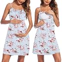 Ekouaer Womens Nursing Nightgown Breastfeeding Dress Maternity Sleepwear