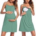 Ekouaer Womens Nursing Nightgown Breastfeeding Dress Maternity Sleepwear