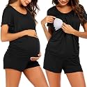 Ekouaer Womens Nursing Pajamas Maternity Breastfeeding Pjs Sleepwear Layer Soft Postpartum Lounge Set Pregnancy Clothes