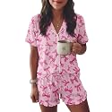 Ekouaer Womens Pajama Sets Button Down Cute Ruffled Pjs Set Sleepwear