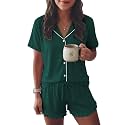 Ekouaer Womens Pajama Sets Button Down Cute Ruffled Pjs Set Sleepwear