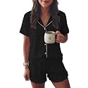 Ekouaer Womens Pajama Sets Button Down Cute Ruffled Pjs Set Sleepwear