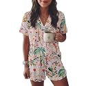 Ekouaer Womens Pajama Sets Button Down Cute Ruffled Pjs Set Sleepwear