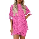Ekouaer Womens Pajamas Casual 2 Piece Short Sleeve Biker Shorts Lounge Set