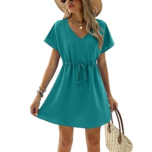 Ekouaer Womens Swimsuit Coverup Short Sleeve Beach