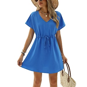 Ekouaer Womens Swimsuit Coverup Short Sleeve Beach