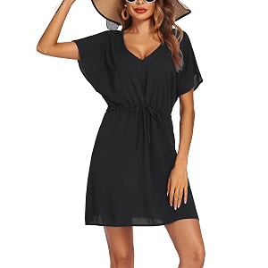 Ekouaer Womens Swimsuit Coverup Short Sleeve Beach