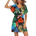 Ekouaer Womens Swimsuit Coverup Short Sleeve Beach