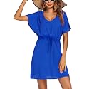 Ekouaer Womens Swimsuit Coverup Short Sleeve Beach