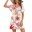 Ekouaer Womens Swimsuit Coverup Short Sleeve Beach