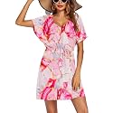 Ekouaer Womens Swimsuit Coverup Short Sleeve Beach