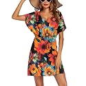 Ekouaer Womens Swimsuit Coverup Short Sleeve Beach