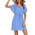 Ekouaer Womens Swimsuit Coverup Short Sleeve Beach