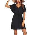 Ekouaer Womens Swimsuit Coverup Short Sleeve Beach